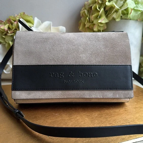 NWOT! Rag & Bone Suede and Leather Flap Crossbody